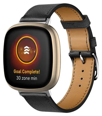 Produktbild von By Qubix passend für Fitbit Versa 3/4 & Sense 1/2 Lederarmband - Schwarz
