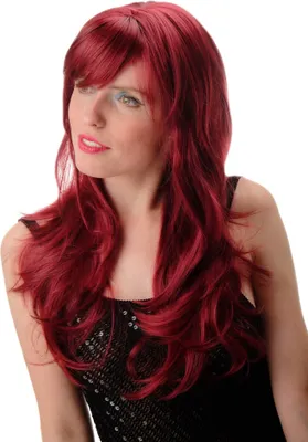 Produktbild von WIG ME UP Perücke lang Pony glatt granatrot GFW244A-39