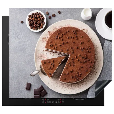 Produktbild von KitchenYeah© Herdabdeckplatte Torte - Schokolade - Kaffee , 60x52cm, Küche Deko, Glaskeramikkochfeld Herdabdeckung, Abdeckplatte fùr Kochfeld