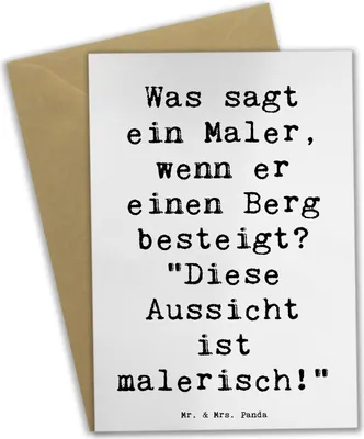 Produktbild von Mr. & Mrs. Panda Klappkarte Spruch Maler Aussicht - Weiß - Geschenk, personalisierte Geschenke, Malerei, Berufsleben, Pinseln, osterkarte, einladungskarten, Profis, Kunst