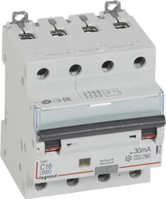 Obrázok produktu pre Legrand FI/LS vypínač, typ F, 6 kA, C 16 A, 4-pólový/30 mA, 4TE, 1 ks.