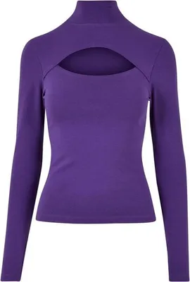 Obrázok produktu pre Urban Classics Dámske tričko s dlhým rukávom a výstrihom realviolet - S