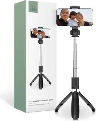 Produktbild von TechProtect L01S Bluetooth Selfie-Stick mit Stativ 70 cm Schwarz