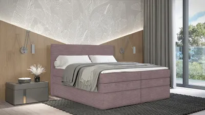 Obrázok produktu pre Americká posteľ 140x200 CALVIA 2 - ružová + topper