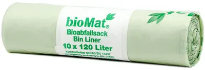 Image de bioMAT 97003 Sac poubelle bioMAT, 120 litres, vert