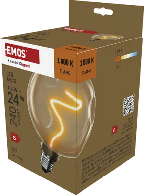 LED žárovka DECO CG125A / E27 / 4,5 W (24 W) / 240 lm / flame
