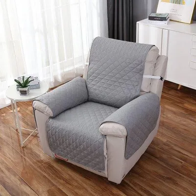 Produktbild von Grau schutzender Teppich für einen Einzelsessel, 200 cm - weich und schützend.