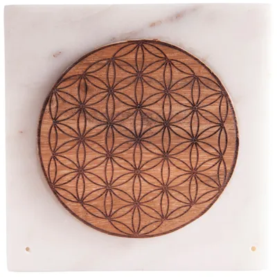 Image de Porte-encens en marbre - Bois Fleur de vie