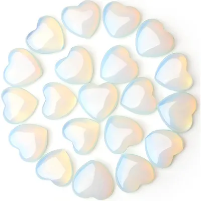 Produktbild von Herzförmige Heilkristalle Opal Naturstein 20 Stück 20mm Meditation & Energieausgleich
