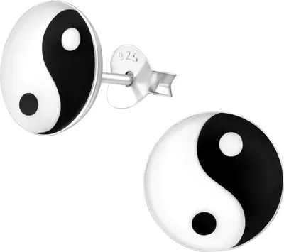 Produktbild von Ohrstecker 925 Sterling Silber Yin und Yang 7-9mm Größe - 9 mm