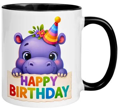 Produktbild von Tasse Geburtstag – „Happy Birthday Nilpferd“ – Geburtstagsgeschenk Junge Mädchen