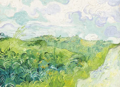 Image de Affiche 18 x 13 cm Champs de blé verts, Van Gogh Vintage pour le salon