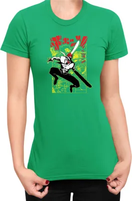 Produktbild von Damen T-Shirt Manga Japan Anime Comics Animation Chainsaw Anime manga Man 17, Lady XL / Grün