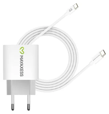 Produktbild von Mayaxess, 20W Netzteil für Pixel 8a + USB-C Kabel 1m, Weiß
