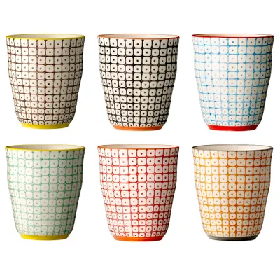 Image de Bloomingville Carla Tasse rouge Faïence Lot de 6