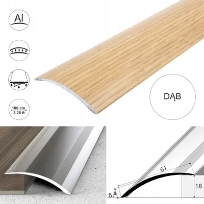 Produktbild von Effector A49 Eiche Schwellenleiste Aluminium 100 cm selbstklebend