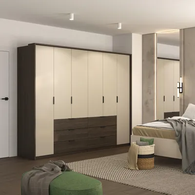 Produktbild von Masseno Drehtürenschrank MOLAVO 274/217/63 cm 6-türig Schlafzimmer Schrank Kleiderschrank Eiche Dunin