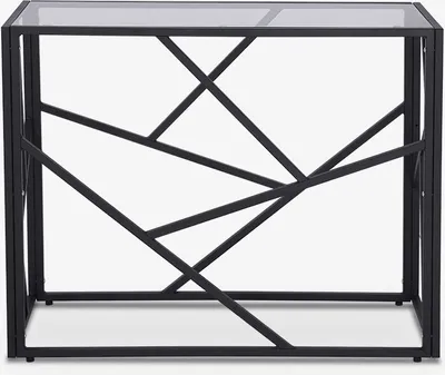 Produktbild von Eingangstisch modernes Design 100x40x78cm mit Glasplatte Kevin - Schwarz