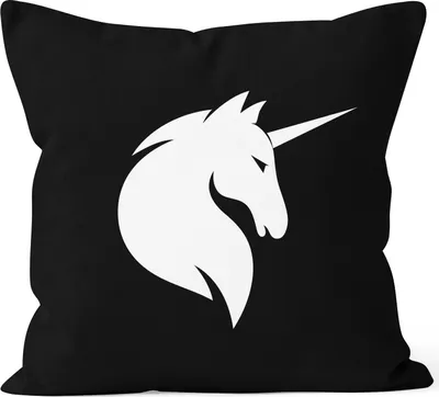 Produktbild von Kissenbezug Einhorn Unicorn Kissen-Hülle Deko-Kissen 40x40 Baumwolle MoonWorks® schwarz unisize
