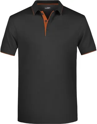 Produktbild von Klassisches Polo mit Kontraststreifen black/orange, Gr. L
