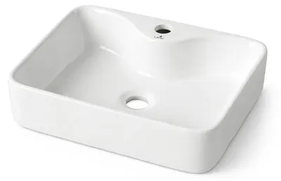 Immagine prodotto di Lavabo da appoggio rettangolare Vetroceramica 47 cm Bianco