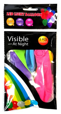 Image de Ballons LED lumineux, lot de 5, couleurs variées, 30 cm