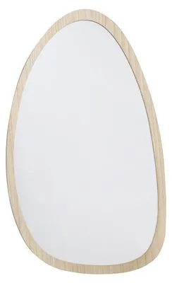 Image de Miroir mural rectangulaire DRW, à suspendre verticalement ou horizontalement, en bois naturel, dimensions : 54 x 90 x 1,2 cm