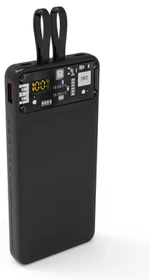Produktbild von QUALO Transparent Powerbank 10000 mAh PD mit LED 23W schwarz QTPB10-LD-23-01