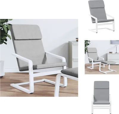 Image de vidaXL Fauteuil Relax Tissu gris clair - Fauteuil