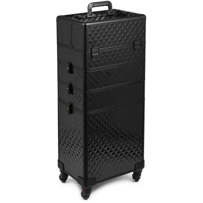 Produktbild von SEVICO Kosmetikkoffer Makeup Koffer Trolley Beauty Case Schminkkoffer Friseurkoffer Teleskop- und Tragegriff Samtfutter Trolley V9-BLACK