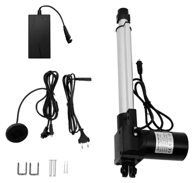 Produktbild von Linearantrieb - Elektrischer Aktuator 24V - 6000 N Schubkraft - Hub 23 cm - Aluminiumlegierung & POM - Nur für Innenbereich - Schwarz/Silber