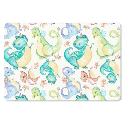 Produktbild von MuchoWow® Mauspad Mousepad Dinosaurier - Aquarell - Kinder - Jungen - Mädchen - Kinder 27x18 cm - Mousepads - Maus Mat - Pad - Mausunterlage - Büroartikel - Desk Matten