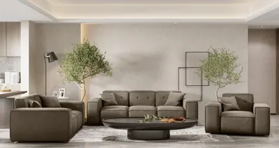 Produktbild von Sofaset Designersofa CESINA 3-2-1 in Stoff Opera Velvet Taupe