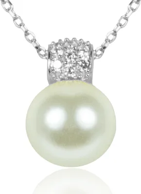 Produktbild von LUISIA Filigrane Damen Halskette mit Perlen-Anhänger - 925 Silber Schmuck mit Zirkonia