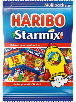 Produktbild von Haribo Starmix Mini 375g – Bunte Frucht- und Lakritz-Mischung, Mini-Packung
