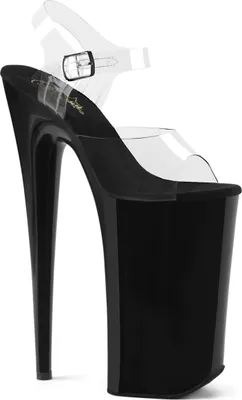 Produktbild von BEYOND-008 Uni Sandale von Pleaser, Transparent Schwarz Lack, EU 42, US 12