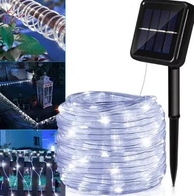 Produktbild von Solar Außenbeleuchtung auf Solarstrom - 300 LED Lichtkette Außen - 30 m - Märchenlichter - Außenbeleuchtung Lichtschwinger - Lichtkettensystem - LED Lichtschlauch - Weiss