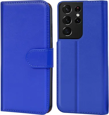 Produktbild von Conie Klapp Tasche für Samsung Galaxy S21 Ultra Kartenfach Rundumschutz Hülle in Blau