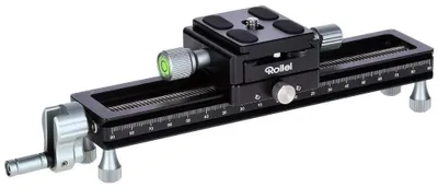 Produktbild von Makroschlitten Fotoschlitten Fokusschlitten - 18,8 cm Schienenlänge - 360° drehbar - Schwarz