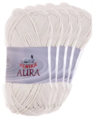 5 x 100g Aura unifarben Sommergarn Häkelgarn Strickgarn Baumwolle Leinen natur