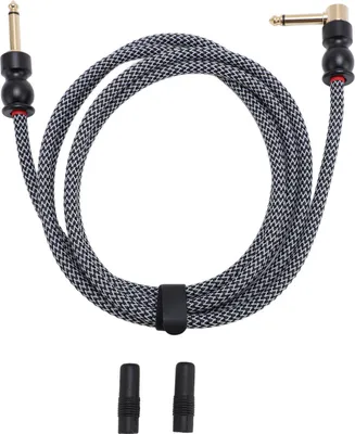Productafbeelding van Gitaarkabel, 2 meter lang, 22 AWG, afgeschermd, ruisonderdrukking, flexibel, 6,35 mm, voor elektrische instrumenten