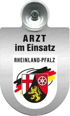 Produktbild von Einsatzschild Windschutzscheibe incl. Saugnapf - Arzt im Einsatz - 309352 - incl. Regionen nach Wahl Color - Region Rheinland-Pfalz