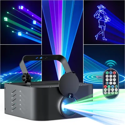 Produktbild von Laserprojektor Bühnenbeleuchtung - Animation Laserlicht - RGB Beam Line Scanner - DMX 7/16 Kanäle - 20W - EU Stecker
