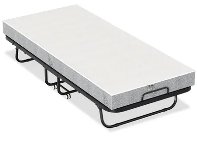 Immagine prodotto di Letto pieghevole - Letto per ospiti - Letto a scomparsa - Letto pieghevole - Letto da viaggio - Struttura in metallo - 90x200 cm - Materasso in schiuma da 13 cm