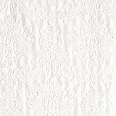 Produktbild von Servietten Papier 25x25cm 3-lagig Elegance geprägt 15 Stück Weiß
