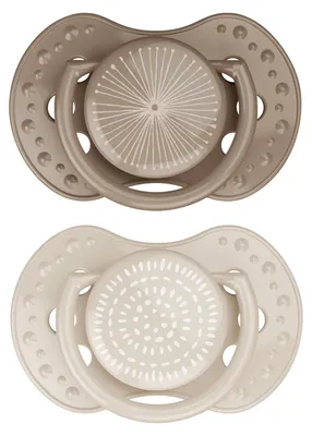 Image de Lot de 2 sucettes dynamiques Difrax lovi - 18+ mois - Beige | par Difrax