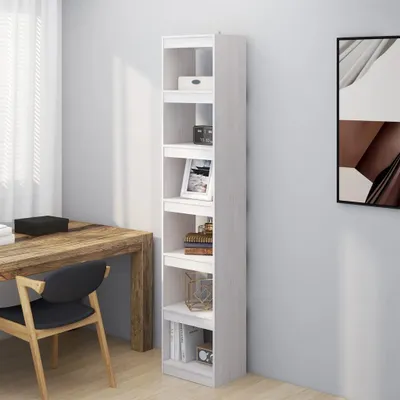 Produktbild von vidaXL Bücherregal/Raumteiler Weiß 40x30x199 cm Massivholz Kiefer
