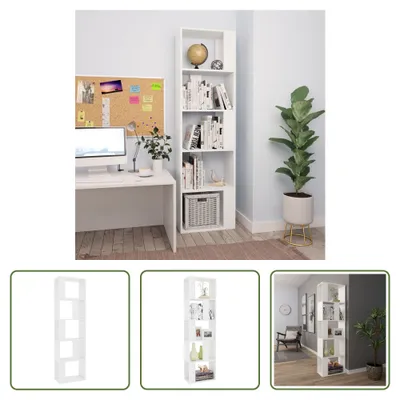 Produktbild von The Living Store Bücherregal/Raumteiler Weiß 45x24x159 cm Holzwerkstoff