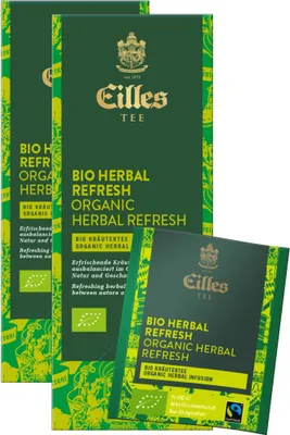 Produktbild von EILLES TEE Teebeutel  & Fairtrade Herbal Refresh, Sparpack mit 2x25er Box