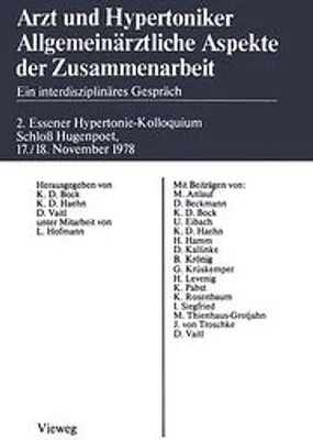 Zdjęcie produktu dla Arzt und Hypertoniker Allgemeinärztliche Aspekte der Zusammenarbeit